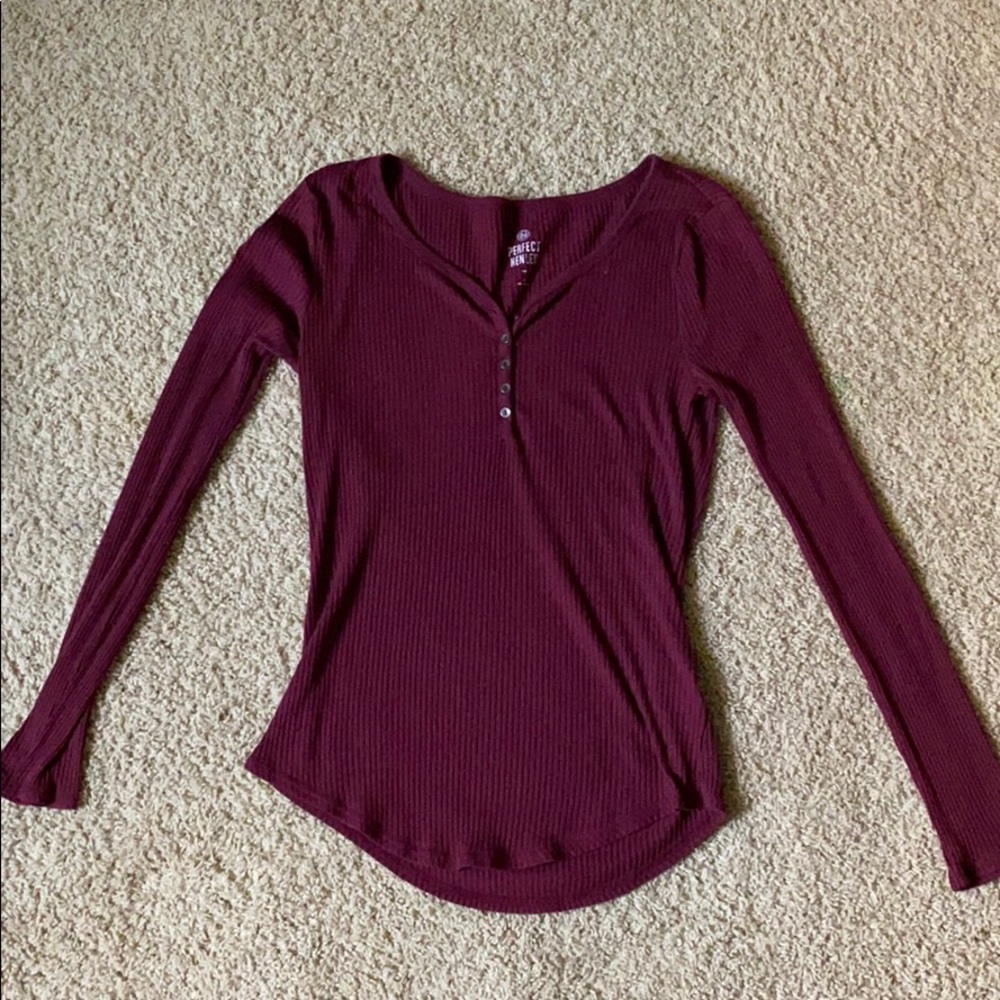 Maroon Henley long sleeve
